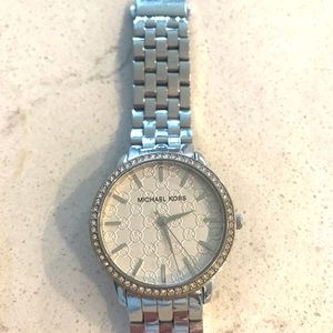 Silver Michael Kors watch with diamond face